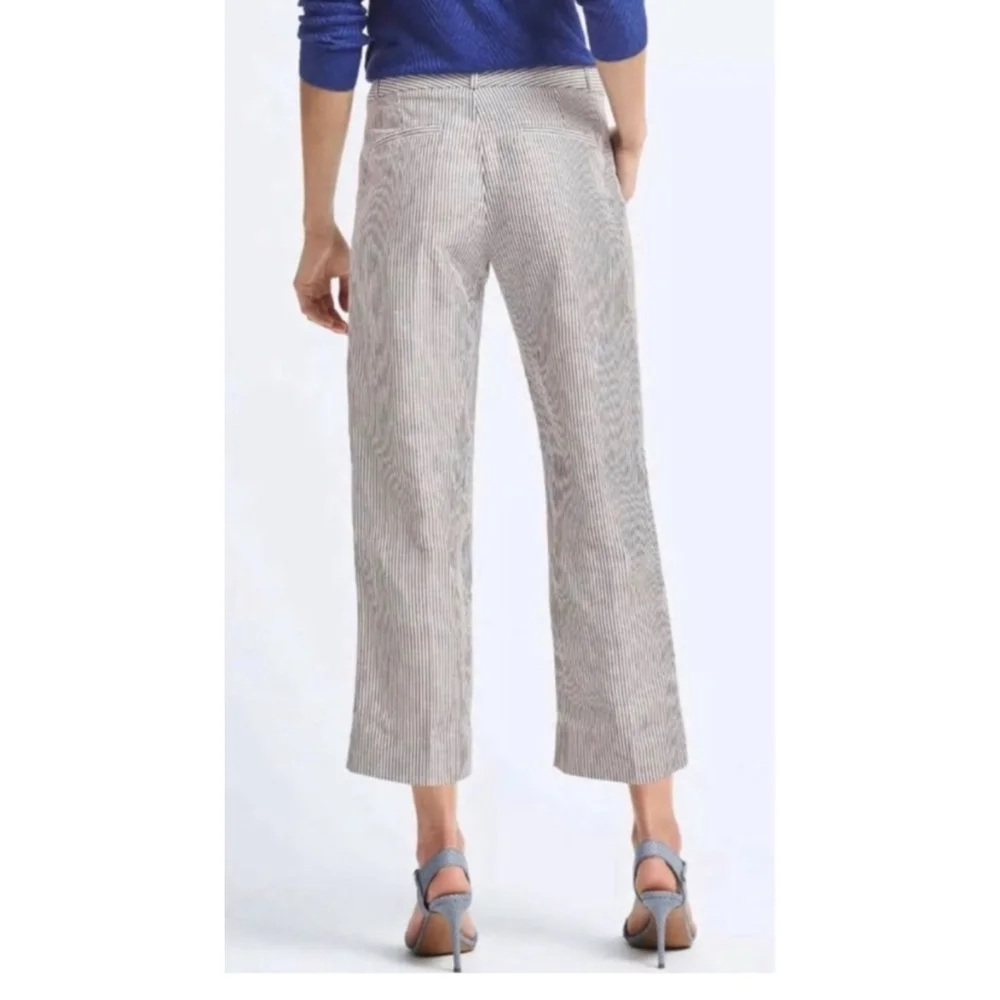 Banana Republic women's Logan fit cropped striped linen blend pants size 0